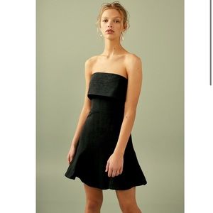 C/Meo Black Strapless Mini Dress Apex Medium